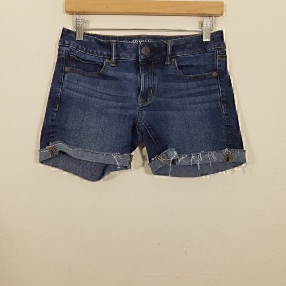 American Eagle Midi 360 Super Stretch Jean Shorts Blue Size 2
